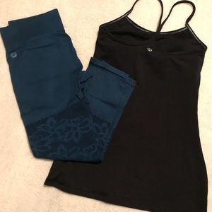 lululemon power y tank and fabletics  yoga pant